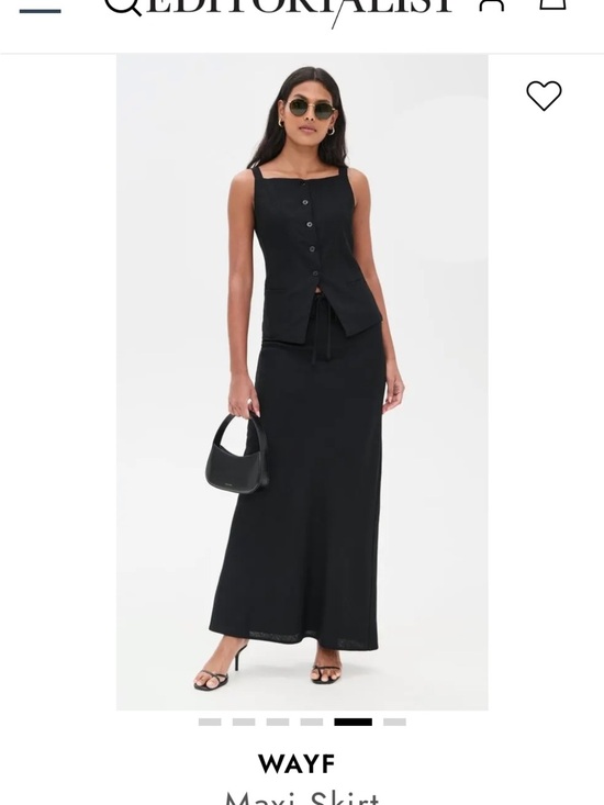 Wayf Dresses & Skirts - WAYF Black Linen Maxi Skirt: minimalist